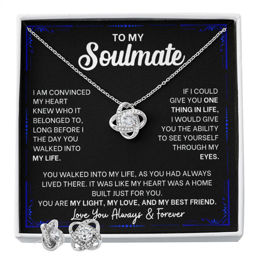 To my Soulmate | Love Knot Necklace | Yellow and White Gold Variants