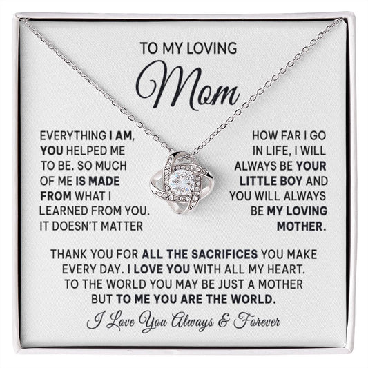 To My Loving Mom | Love Knot Necklace