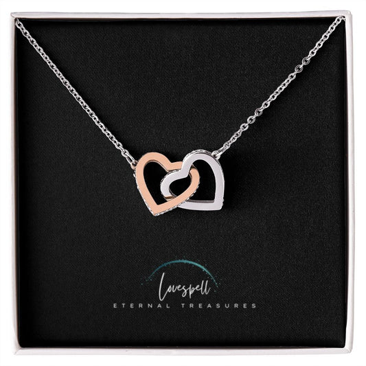 Interlocking Hearts Necklace (Yellow and White Gold Variants)